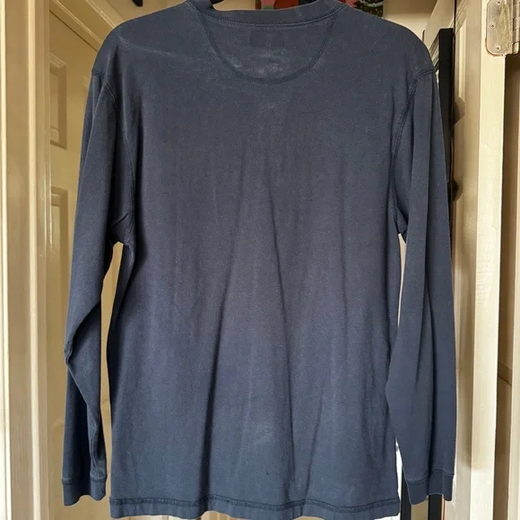 Men’s Small Blue Long Sleeve Henley Shirt - Picture 2 of 4